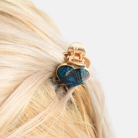 LA MAREY 2er-Set Brokat Seiden-Haarspangen und Ohrringe, Grün