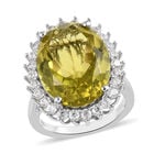 Ouro Verde-Quarz und Zirkon Halo Ring 925 Silber platiniert  ca. 12,33 ct image number 3