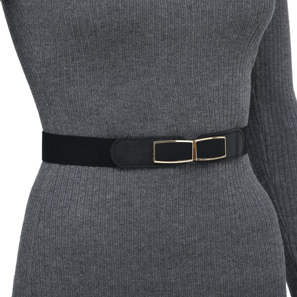 Gewebter G&uuml;rtel mit Metallschnalle, schwarz image number 3