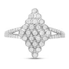 Diamant Cluster-Ring in Silber image number 0