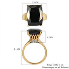 Elite Shungit und Zirkon Solitär Ring 925 Silber vergoldet  ca. 6,95 ct image number 6