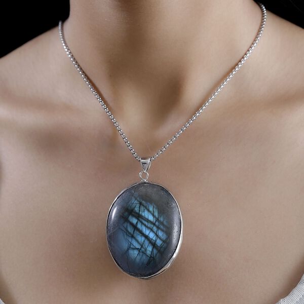 Labradorit Anhänger mit 50cm Kette - 300 ct. image number 2