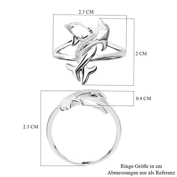 LUSTRO STELLA - Weißer Zirkonia Ring 925 Silber rhodiniert (Größe 18.00) image number 6
