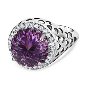 Afrikanischer Amethyst und Zirkon-Ring - 7,42 ct.