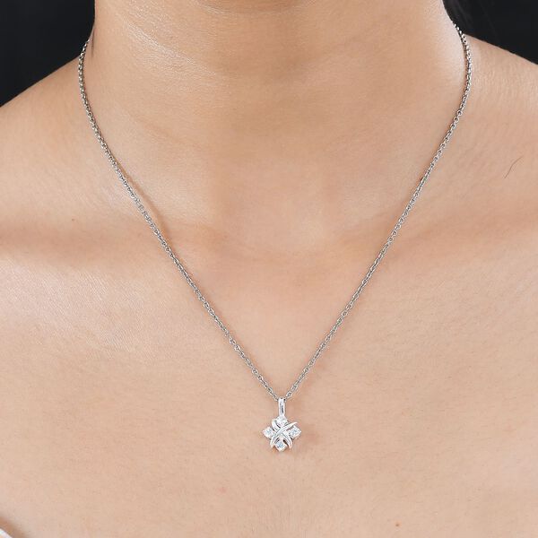 Weißer Zirkonia Schmuckset 925 Silber und Edelstahl image number 3