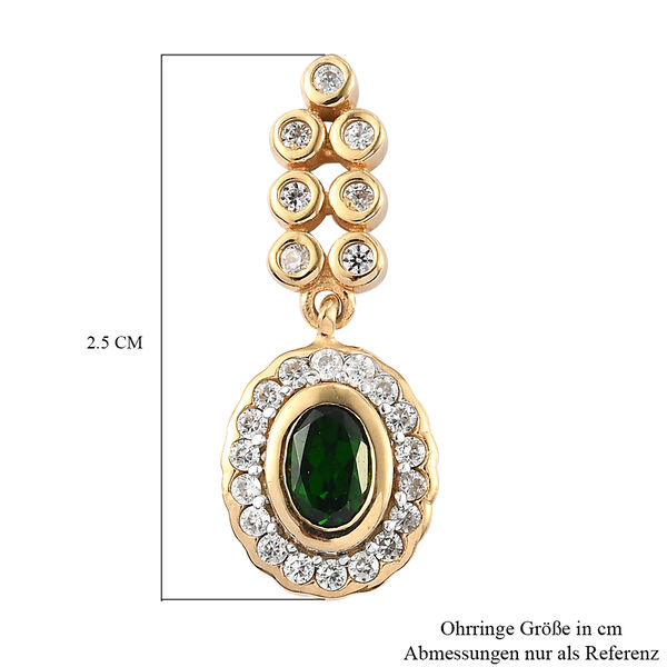 Nat&uuml;rlicher Chromdiopsid und Zirkon Ohrh&auml;nger 925 Silber vergoldet ca. 1,90 ct&nbsp; image number 4