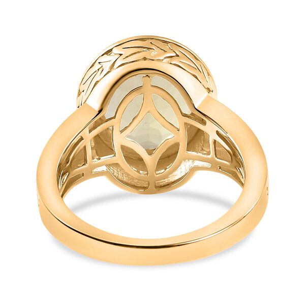 AAA Ouro Verde Quarz und Zirkon Ring, ca. 4,48 ct. image number 6