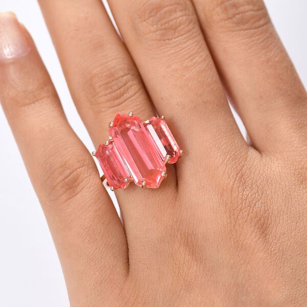 D&rsquo;joy Tulpe-Triplet Quarz Ring 925 Silber 750 ros&eacute;vergoldet (Gr&ouml;&szlig;e 21.00) ca. 11,34 ct image number 3