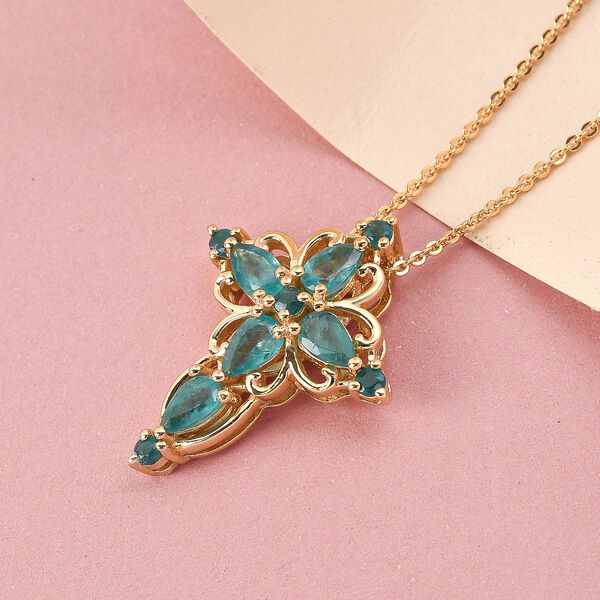 Grandidierit Kreuz-Anh&auml;nger mit Kette - 1,17 ct. image number 3