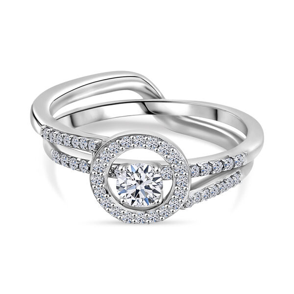 LUXURIANT SGL zertifizierte SI-GH Labor Diamant Ringe, 925 Silber rhodiniert - 0,50 ct.