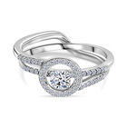 LUXURIANT DIAMOND - Lab Grown Diamant SI-GH SGL zertifiziert Schmuckset 925 Silber rhodiniert (Größe 17) ca. 0,50 ct.
