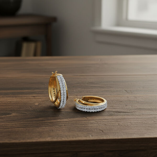 LUXURIANT SGL zertifizierte SI-GH Labor Diamant Ohrringe - 1 ct. image number 1