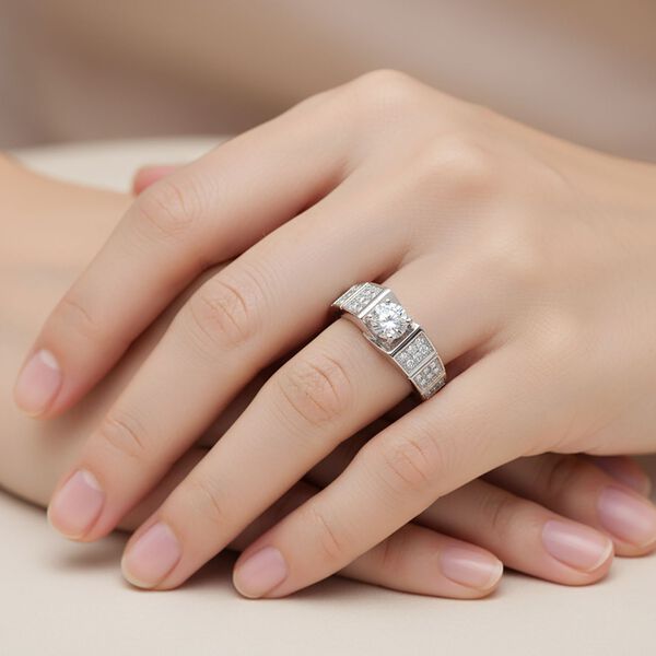 Lustro Stella Wei&szlig;er Zirkonia Ring 925 Silber rhodiniert (Gr&ouml;&szlig;e 17.00) image number 2