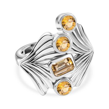 Citrin Ring Messing (Gr&ouml;&szlig;e 17.00) ca. 1,31 ct