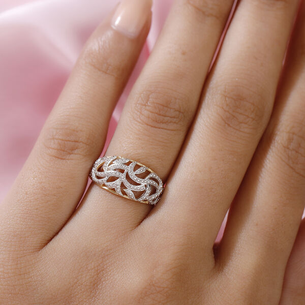 Diamant Ring 925 Silber 585 Vergoldet image number 3