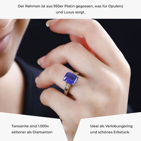 RHAPSODY AAAA Tansanit Ring in 950 Platin - 3,82 ct.