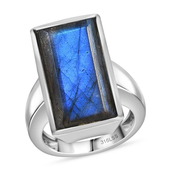 AAA Labradorit Ring, 316L Edelstahl (Gr&ouml;&szlig;e 21.00) ca. 11.88 ct image number 5
