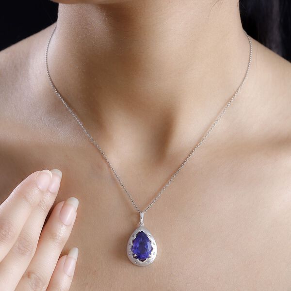 Tansanit-Farbe Quarz und Zirkon Anhänger - 6,12 ct. image number 2