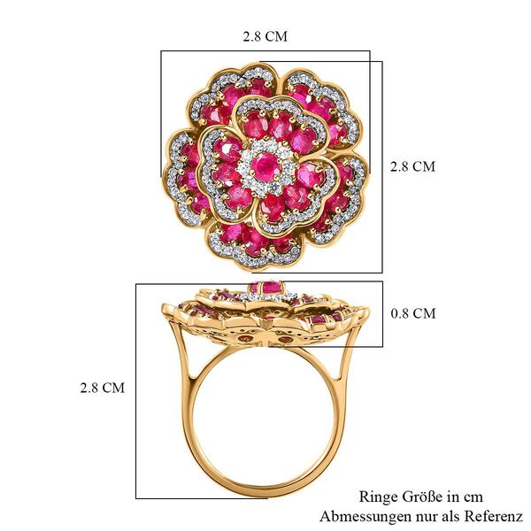 GP Italienische Garten Kollektion - Afrikanischer Rubin (Fissure gefüllt) Ring 925 Silber Gelbgold Vermeil (Größe 21.00) ca. 7.06 ct image number 7