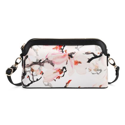 La Marey - Brokat-Crossbody-Bag, 24 x 5.5 x 14 cm, Grau Rosa
