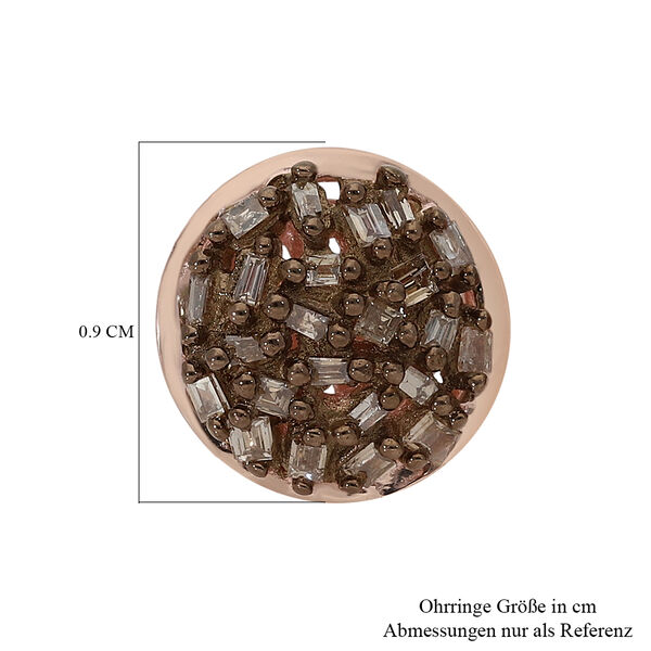 Champagner Diamant Cluster-Ohrstecker in Silber image number 3