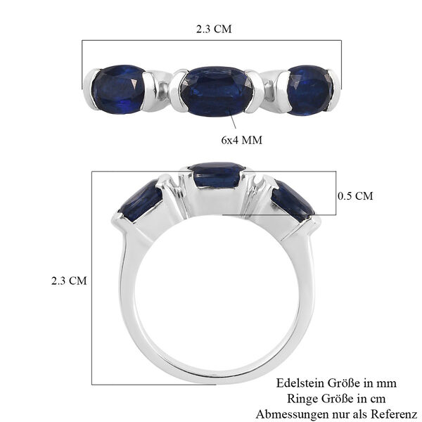 AAA Kyanit 3 Stein Ring 925 Silber Platin-&Uuml;berzug image number 6