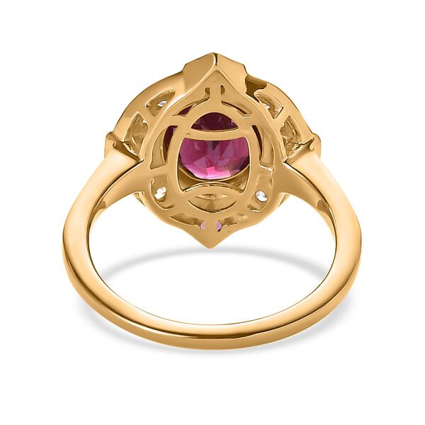 Rhodolith Granat Ring, 925 Silber vergoldet (Größe 21.00) ca. 2.79 ct image number 5