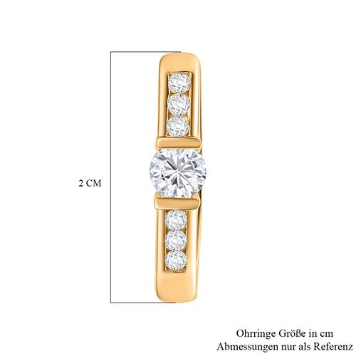 Moissanit Ohrringe, 925 Silber Gelbgold Vermeil - 0,81 ct. image number 5