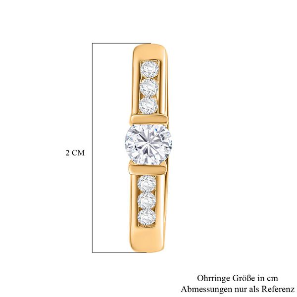 Moissanit Ohrringe, 925 Silber Gelbgold Vermeil - 0,81 ct. image number 5