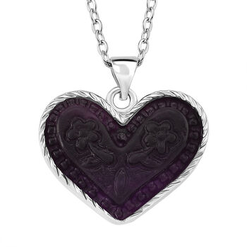 Lila Fluorit Schmuckset ca. 50 cm 316L Edelstahl ca. 20.00 ct