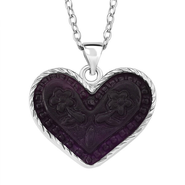 Lila Fluorit Schmuckset ca. 50 cm 316L Edelstahl ca. 20.00 ct