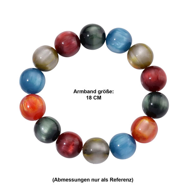 Simuliertes flexibles mehrfarbiges Katzenauge Armband - 180 ct. image number 5