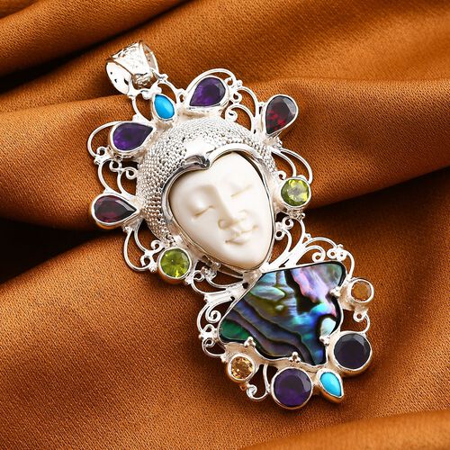 Royal Bali - Rhodolith Granat, Afrikanischer Amethyst Anhänger 925 Silber ca. 7,82 ct. image number 1