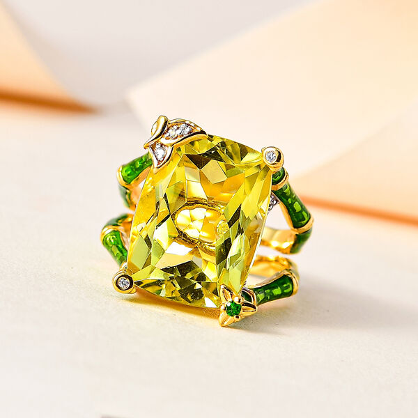 GP Vola via Kollektion - AAA Ouro Verde Quarz und Multi-Edelstein-Ring - 10,27 ct. image number 2