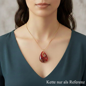 IL MURANO DI FRANCESCA - Rotes DROP Anh&auml;nger 925 Silber 750 Gelb Vergoldet