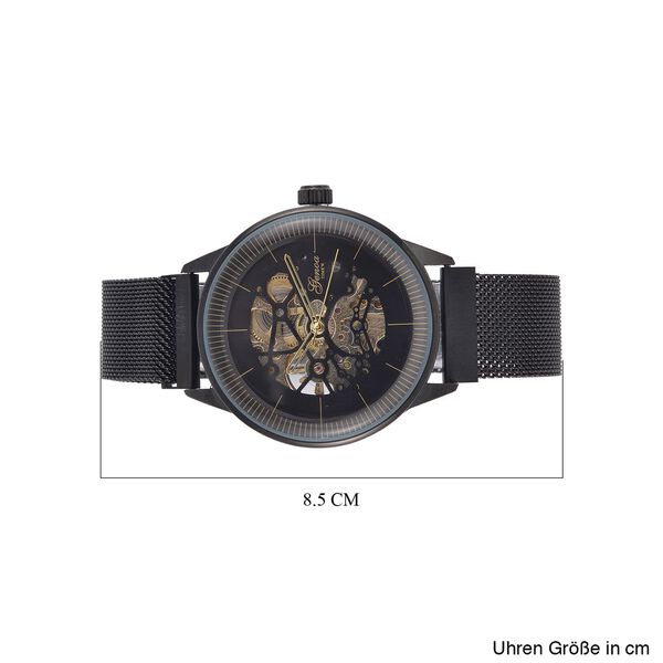 GENOA Automatik Mechanische Uhr mit Schwarzem Sonnenschein-Hohlzifferblatt und Modernem Minimalistischem Runddesign image number 6