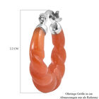 Gefärbte rote Jade Creolen 925 Silber rhodiniert ca. 17,50 ct image number 4