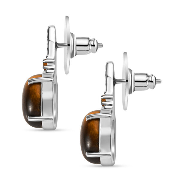 Tigerauge, Citrin Ohrringe 316L Edelstahl ca. 8.06 ct image number 3