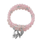 3er Set Rosenquarz Flexibles Armband ca.19 cm in silberfarben ca. 180,50 ct