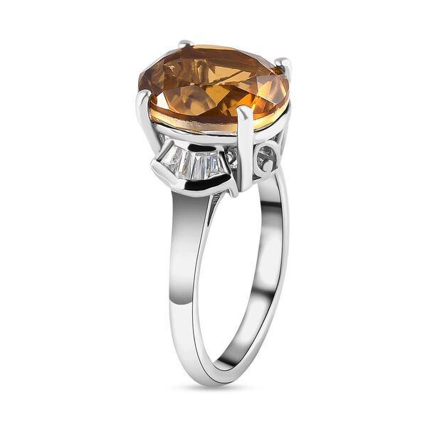 Champagner Quarz und wei&szlig;er Zirkon-Ring - 5,14 ct. image number 5