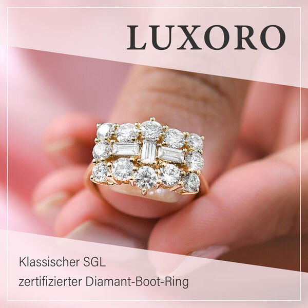 ILIANA Premium zertifizierter SI GH Diamant-Boot-Ring in 750 Gelbgold- 1 ct. image number 3