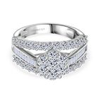 Lab Grown Diamant SI Ring 925 Silber rhodiniert (Größe 18.00) ca. 2,00 ct