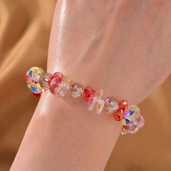 Mehrfarbiger Kristall Armband ca. Flexibles cm Std Gelb