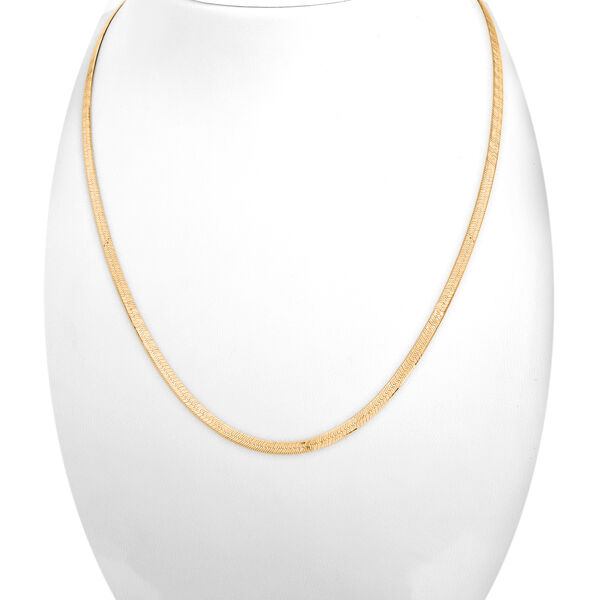 Italianische Fischgr&auml;t-Kette, ca. 45 cm mit 5 cm Extender, 925 Silber vergoldet ca. 4,78g image number 2