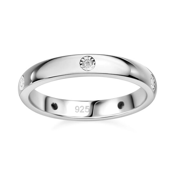 Diamant P Bandring, 925 Silber rhodiniert image number 4