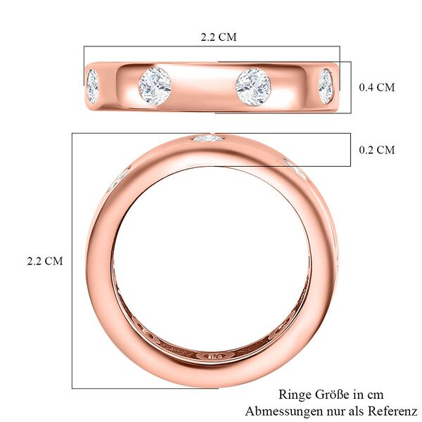 Forever in Love Moissanit Bandring in ros&eacute;vergoldetem Silber- 0,85 ct. image number 5
