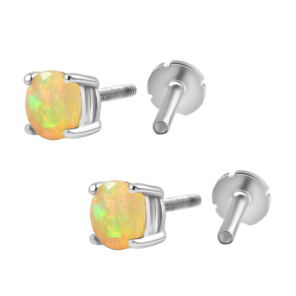 Nat&uuml;rlicher, &auml;thiopischer Welo Opal Ohrringe 925 Silber Rhodiniert (10-15 Werktage Lieferzeit) ca. 0.64 ct image number 5