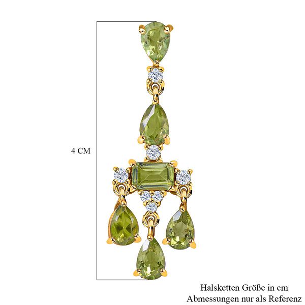 Natürlicher Peridot Ohrringe, 925 Silber vergoldet, ca. 6.20 ct image number 4