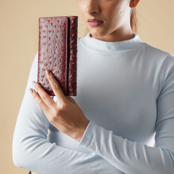 Gepr&auml;gte Leder Brieftasche, rot image number 2