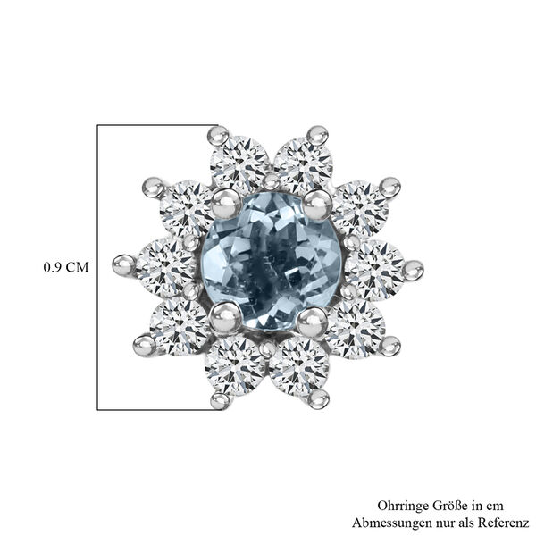 Sternchen Espirito Santo Aquamarin und Zirkon Ohrstecker image number 5